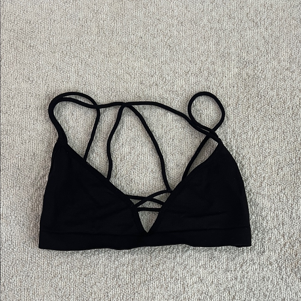 Free People Black Strappy Bralette